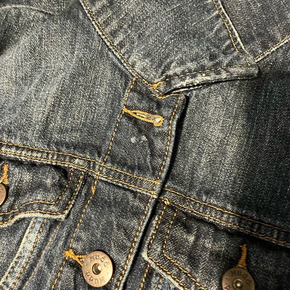 VTG MUDD | Blue Dark Wash Denim Y2K Jean Jacket | Junior's - Picture 10 of 10